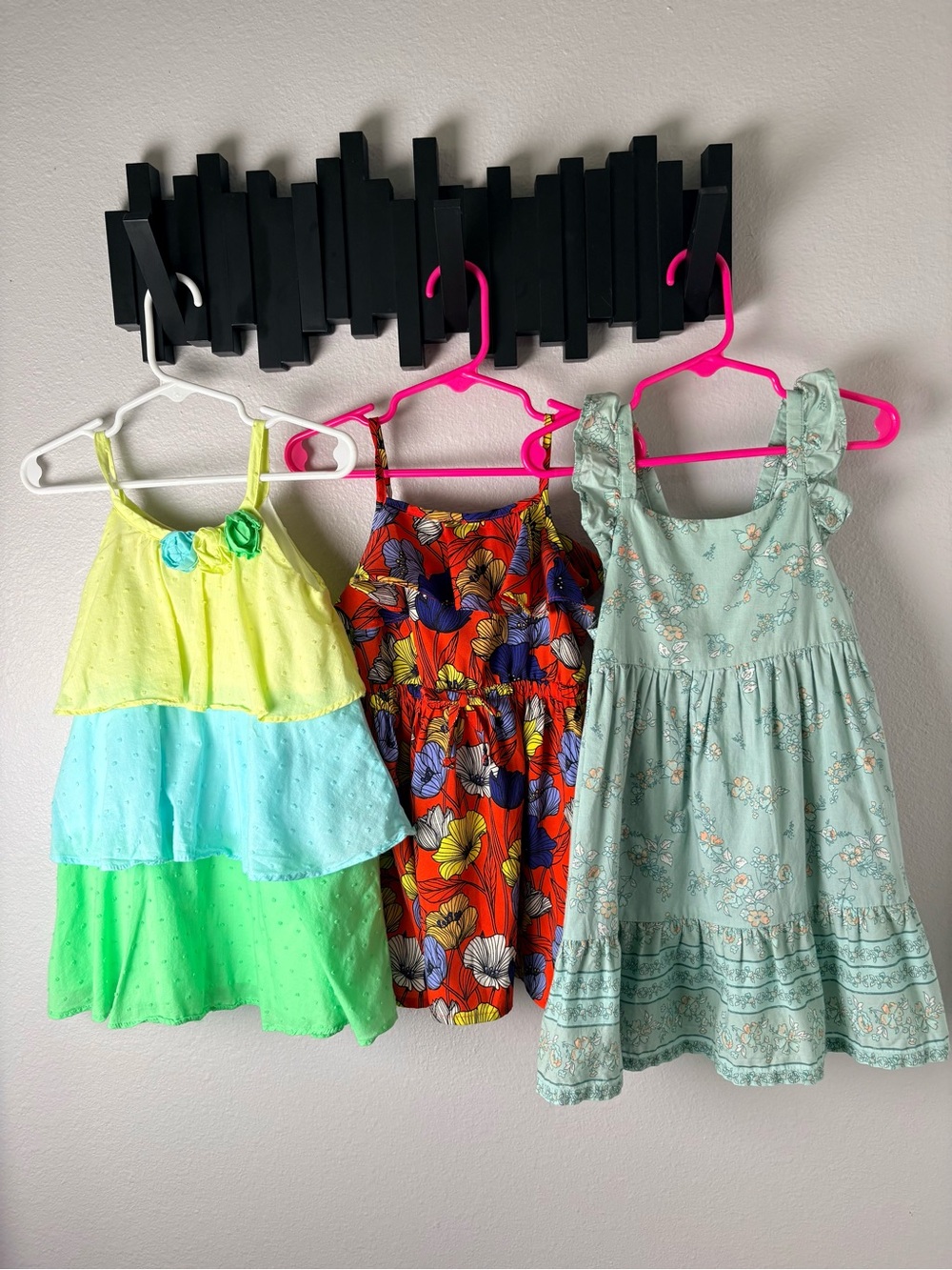 Bundle 3 Summer Girls' Multi-Color Tiered Sundress - Casual Summer Dresses 2T